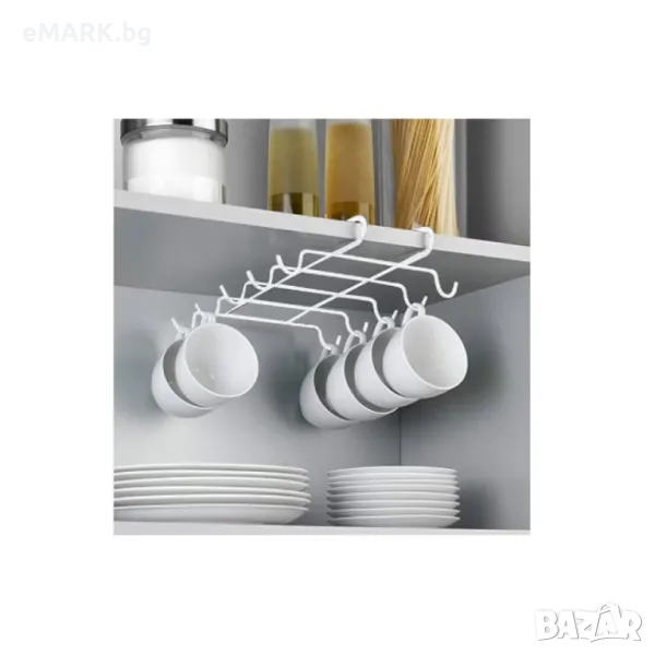 Двойна закачалка за чаши от метал с 10 отделения, снимка 1
