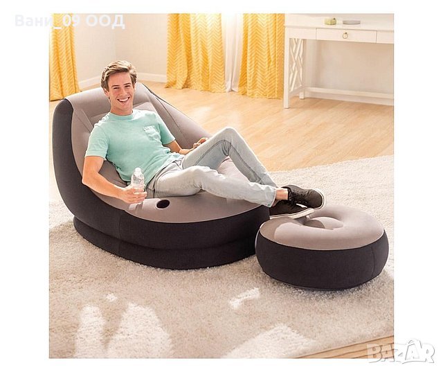 Надуваем Релакс фотьойл с табуретка "Intex", снимка 1