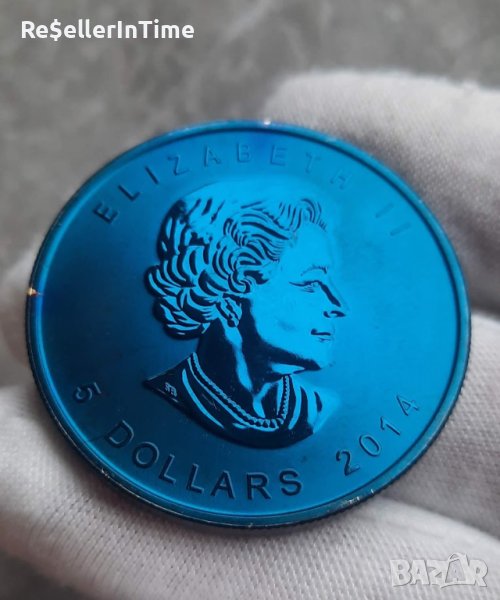 Инвестиционна сребърна монета 1 унция 5 Dollars - Elizabeth II Peregrine Falcon, оцветена, снимка 1