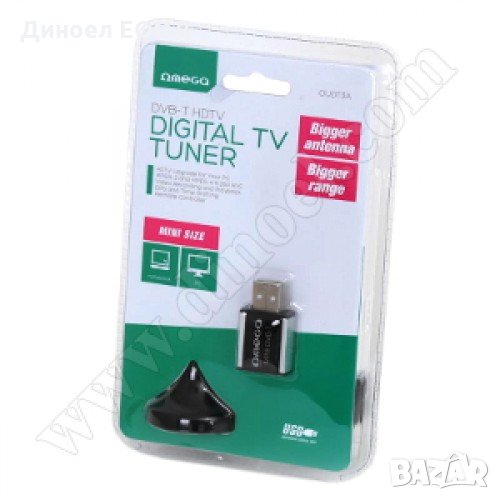 TV тунер Omega HQ USB DVB-T tuner T300 NANO MPEG-4 H.264 + Antenna, снимка 1