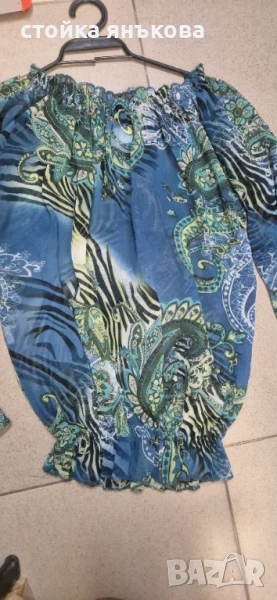 Дамска риза  в  синьо и зелено, снимка 1
