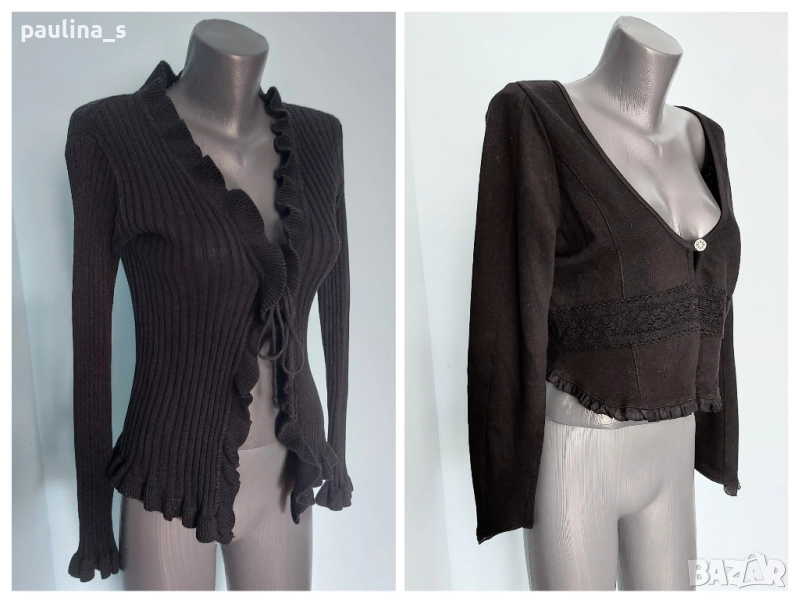 Два броя / Памучен топ тип жилетка с къдри "38" и "H&M" , снимка 1