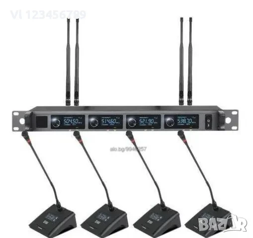 Радиоконферентна система с 4 безжични микрофона SU-KAM SM-400.4 CH, снимка 1