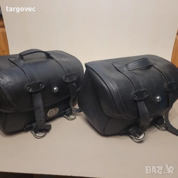 два броя кожени мото дисаги, снимка 1