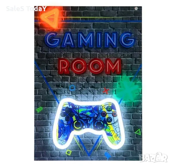 Светеща картина, табела- Стая за игри, Неон, USB, LED, снимка 1