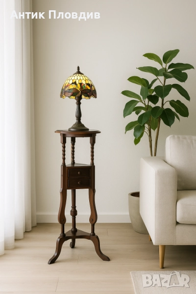 Дървен цветарник с чекмеджета, снимка 1