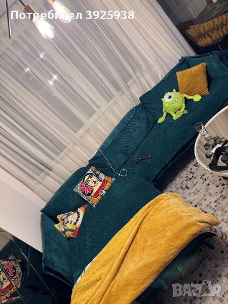 Зелен ъглов диван , снимка 1