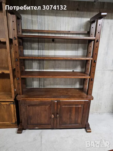Масивен дъбов шкаф/библиотека с регуриране на рафтовете, снимка 1