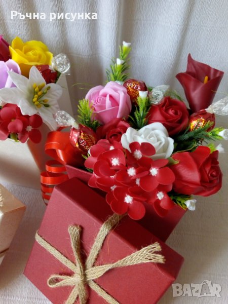 Налична кутия с цветя ,с капак, снимка 1