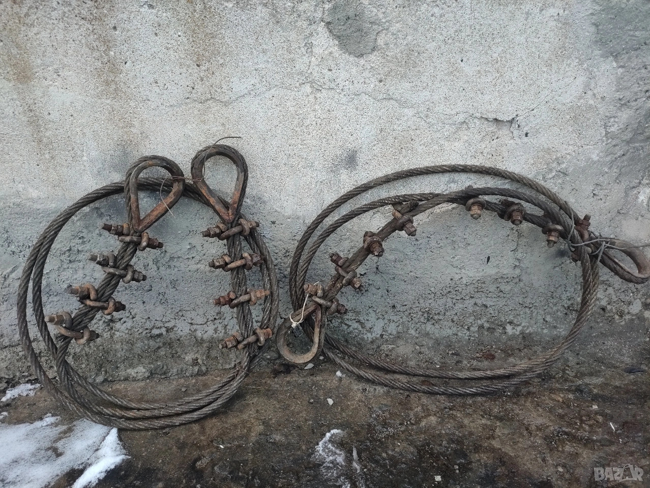 Стоманени въжета (Сапани) Ф18мм – 2 броя х 4 метра ​, снимка 1