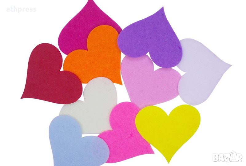 Фигурки от филц 1 мм и 2 мм Сърце, различни размери и цветове, снимка 1