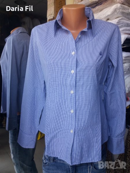 Риза в ситно синьо-бяло каре, снимка 1