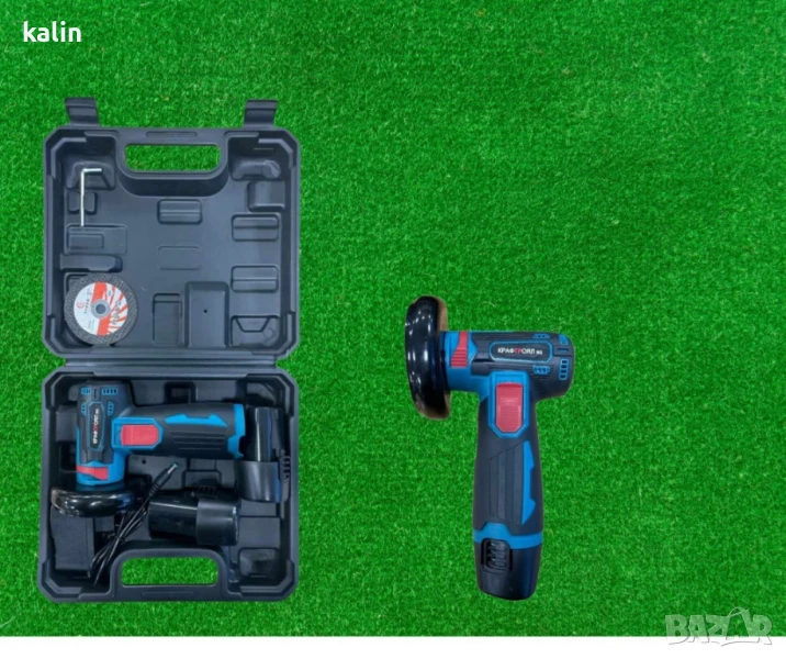 Акумулаторен ъглошлайф 12 V, 2 Ah, 75 мм, с батерия и зарядно , снимка 1