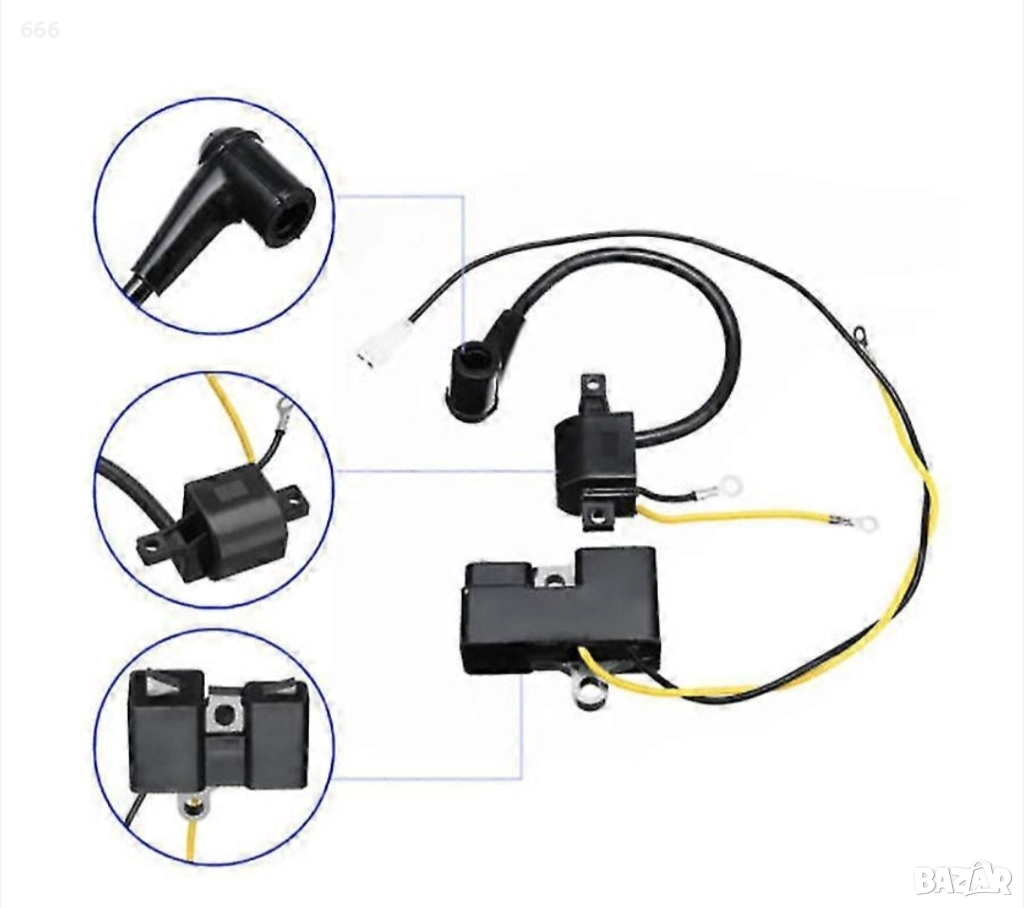 Запалителна бобина за верижни триони Husqvarna 61 162 266 Jonsered 630, снимка 1
