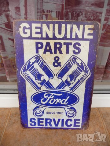 Метална табела кола Форд Ford авточасти оригинални сервиз ремонт, снимка 1 - Рекламни табели - 43758315
