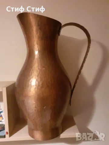 Голяма медна кана , снимка 2 - Антикварни и старинни предмети - 48654640