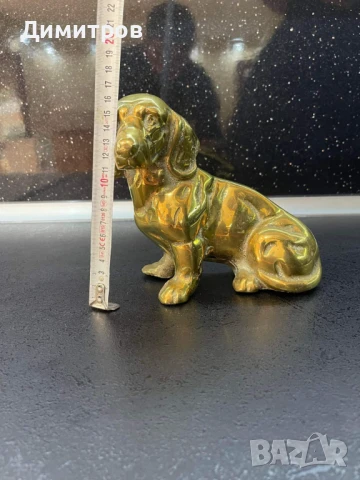 Масивна месингова  пластика на куче, снимка 2 - Антикварни и старинни предмети - 51059697