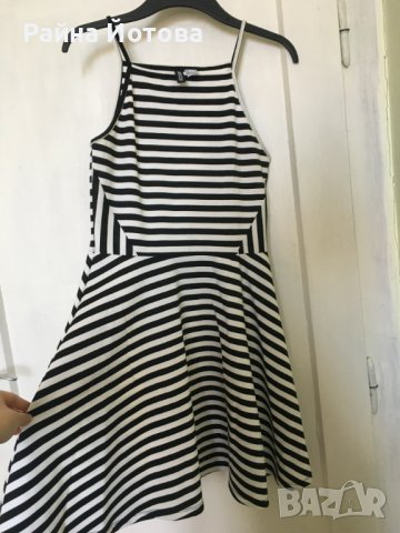 Черно-бяла лятна рокля райе H&M, размер 38, снимка 4 - Рокли - 37340741