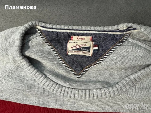 Мъжки пуловер Hilfiger - L, снимка 4 - Пуловери - 49118851