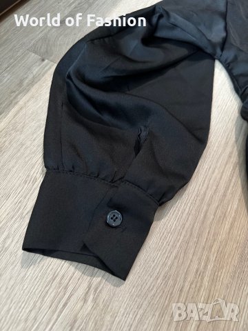 Дамска черна блуза сатен , снимка 3 - Блузи с дълъг ръкав и пуловери - 43113896