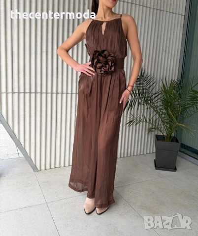 Сатенен гащиризон в кафяв цвят