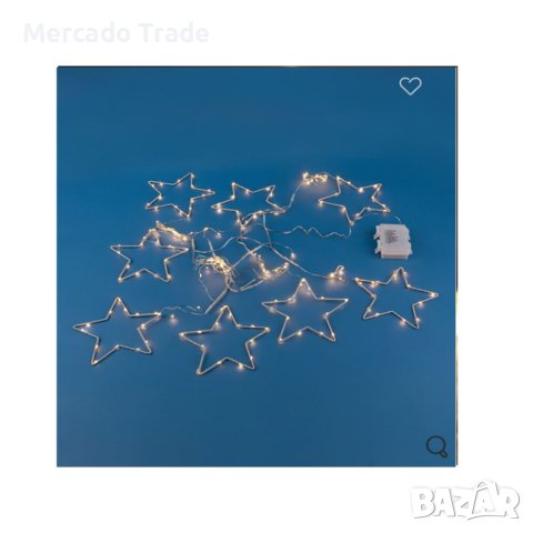 Декоративна коледна LED завеса Mercado Trade, Звезди, 184 крушки, снимка 3 - Лед осветление - 43288685