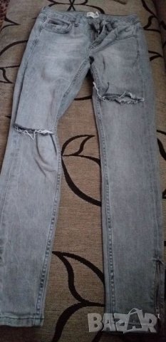 Сиви накъсани дънки, размер 27/32, снимка 1