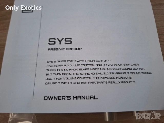 Schiit SYS passive attenuator , снимка 9 - Ресийвъри, усилватели, смесителни пултове - 53136172