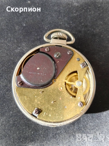 Американски джобен часовник - Westclox SCOTTY - MADE IN U.S.A. - Рядък, снимка 13 - Джобни - 50776891
