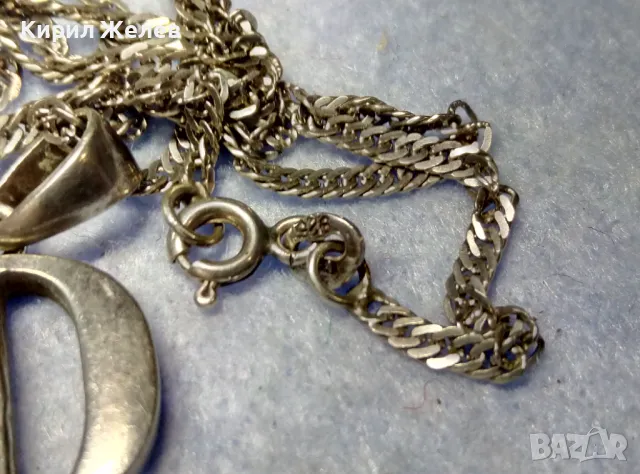 СРЕБЪРЕН АРТ ПЕНДАНТ БУКВА D СРЕБРО 925 ИНКРУСТИРАН с БЛЕСТЯЩИ ЦИРКОНИ със СРЕБЪРНО 925 ЛАНЧЕ 49786, снимка 5 - Колиета, медальони, синджири - 50341354