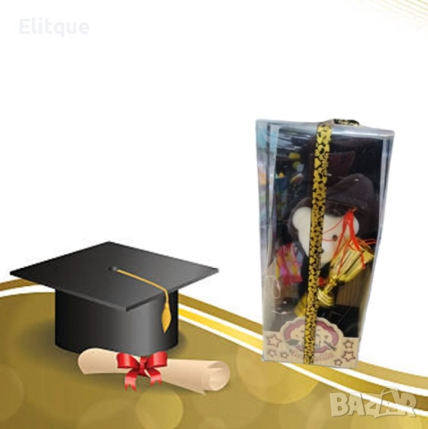 Мече с академична шапка и купа - Перфектният подарък за дипломиране, снимка 6 - Други стоки за дома - 52745102