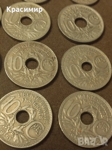 5-10 Сантима Франция 1921 г., снимка 5 - Нумизматика и бонистика - 51883153