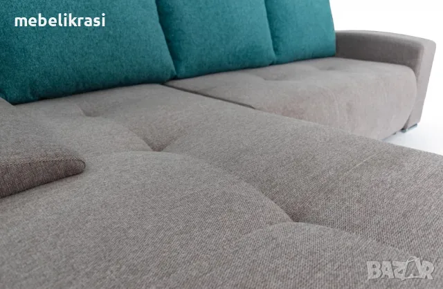 Ъглов диван Виктор мини топло сиво Marta 18/23, снимка 4 - Дивани и мека мебел - 50042885