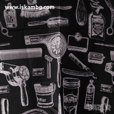 Престилка за подстригване, пелерина за подстригване - ЧЕРЕН ПРИНТ - КОД 3209, снимка 11 - Фризьорски принадлежности - 33570405