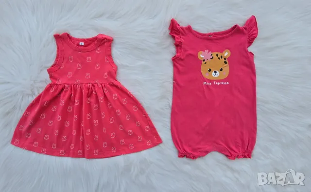 Детска рокля и летен ромпър 9-12 месеца, снимка 5 - Бебешки гащеризони - 50062022