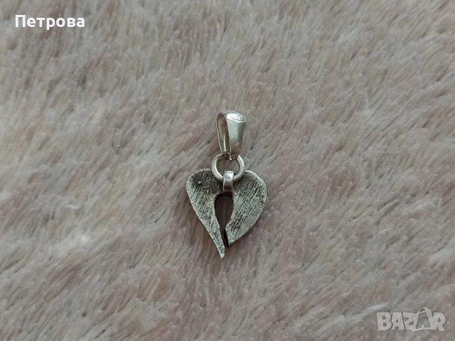 Малка сребърна висулка сърце, снимка 2 - Колиета, медальони, синджири - 51923967