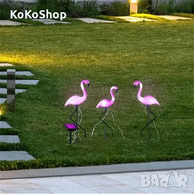 Соларни лампи "Фламинго"-ТРИ броя/соларни лампи/фламинго лампи, снимка 4 - Соларни лампи - 50000518