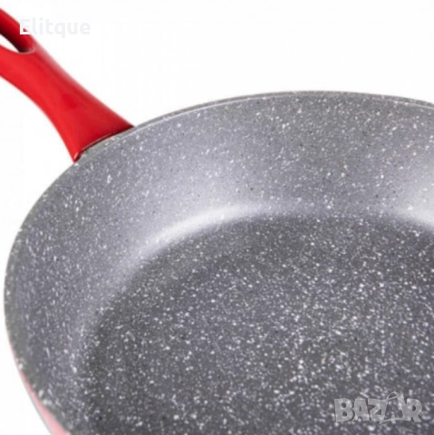 Тиган Voltz, 24см./26см., Дълбок с капак,  Мраморно покритие, Индукция, Червен, снимка 3 - Съдове за готвене - 52806968