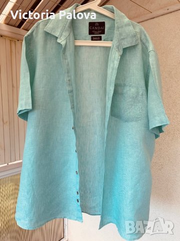 Красива ленена риза, снимка 4 - Ризи - 37387779