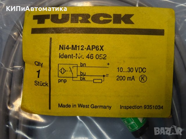 Индуктивен датчик TURCK Ni4-M12-AP6X barrel-style proximity sensor M12, снимка 2 - Резервни части за машини - 38281109
