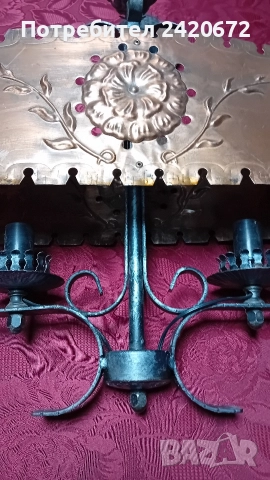 ковано желязо и мед полюлей, снимка 3 - Антикварни и старинни предмети - 52705821