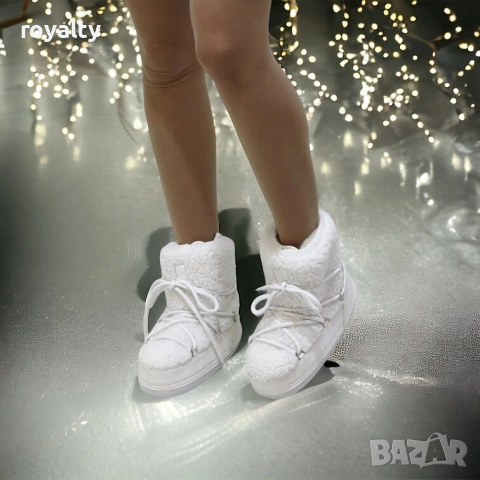 Апрески на платформа - бяла кожа, снимка 2 - Дамски апрески - 51942541