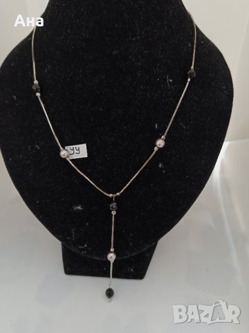 Красиво сребърно колие Буква УУ, снимка 1