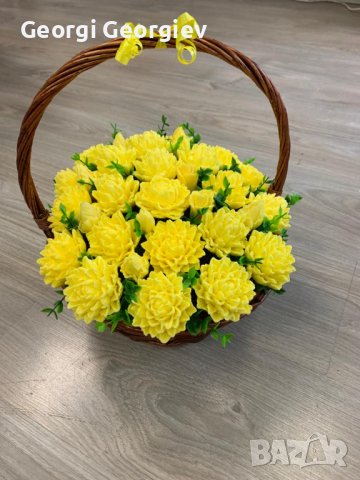 Цветя от глиц.сапун, снимка 2 - Изкуствени цветя - 37135788