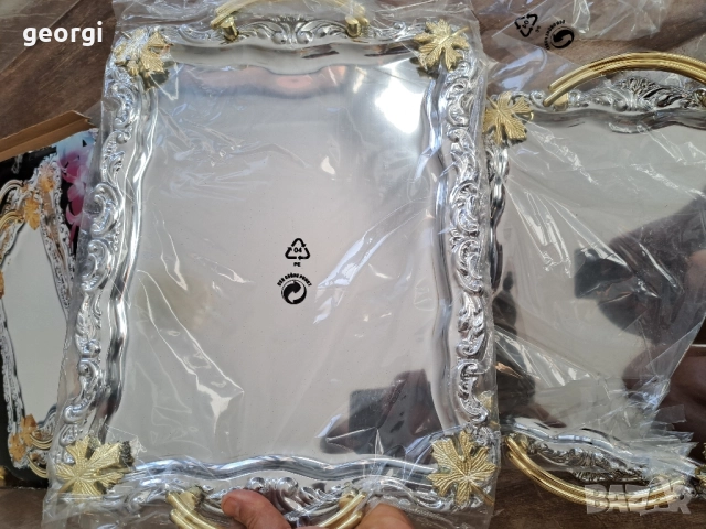 комплект луксозни иноксови плата подноси 8/2, снимка 5 - Прибори за хранене, готвене и сервиране - 51765002