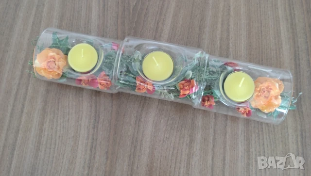 Свещник с 3 гнезда* Декорация за маса, снимка 2 - Други - 50556204