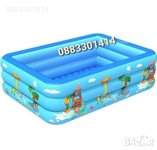 Басейн Правоъгълен с надуваемо дъно Градински басейн , снимка 9 - Басейни и аксесоари - 46156201