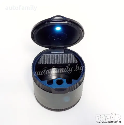 Пепелник за кола с капак - Сив, снимка 1