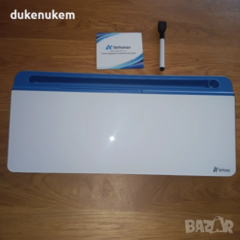 Стъклена дъска за бюро с органайзер, отделения и стойка за телефон/таблет, снимка 8 - Бюра - 52652095