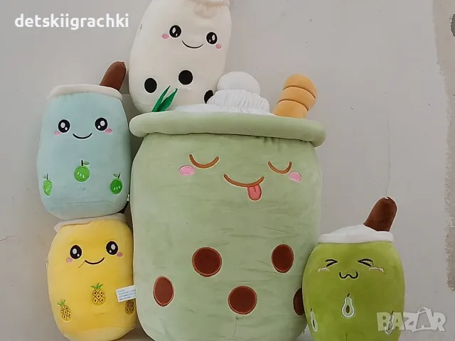 Плюшена играчка възглавничка Бабъл шейк Boba Tea Bubble Tea Cup, снимка 4 - Плюшени играчки - 42909392